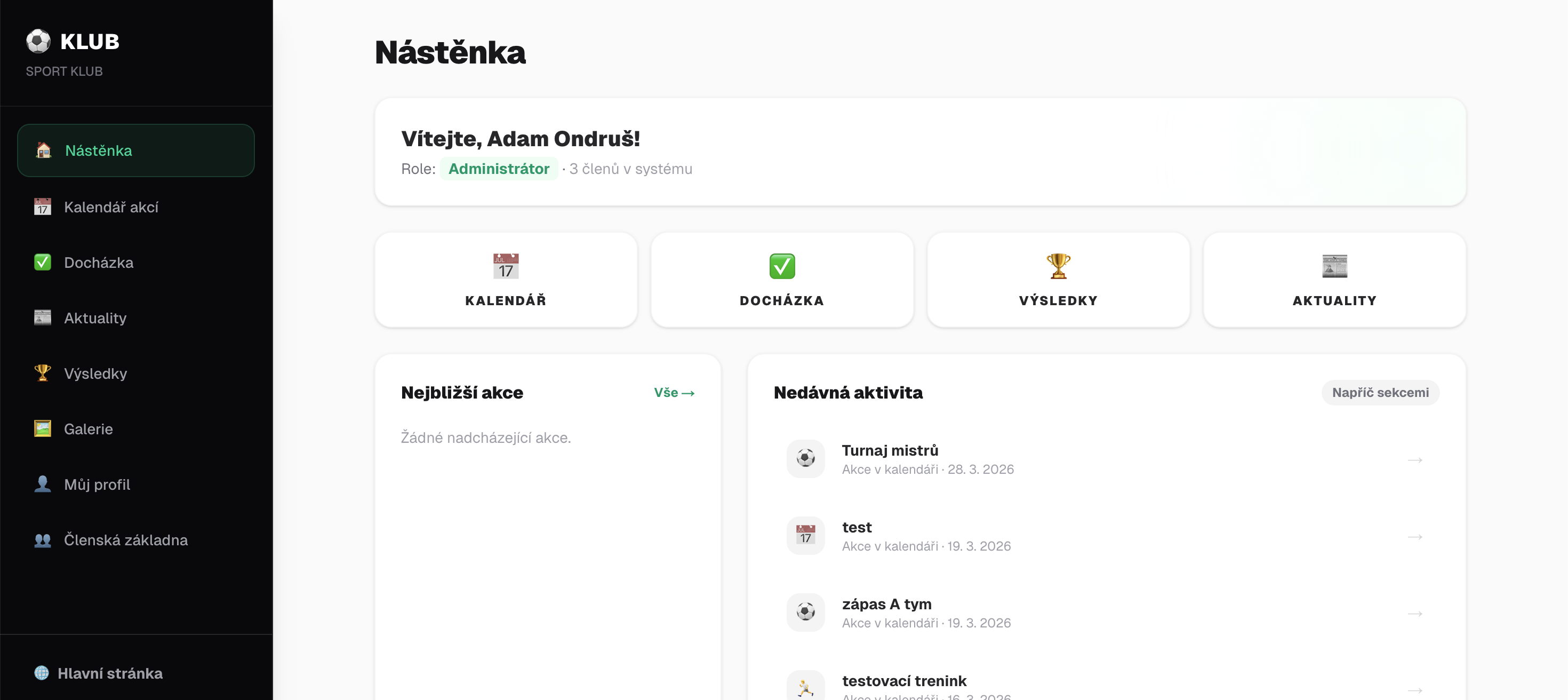 Obrázek projektu SPORT KLUB Fotbal